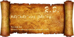 Rákóczi Dóra névjegykártya